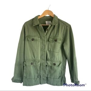 Zara Green Denim Jacket